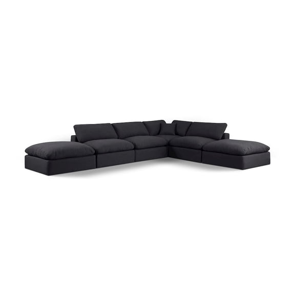 Meridian Furniture Comfy Black Modular Sectional