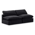 thumbnail image 1 of Meridian Furniture Comfy Black Velvet 2-Pc. Modular Sofa, 1 of 10