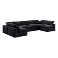 thumbnail image 1 of Meridian Furniture Comfy Black Velvet 6-Pc. Modular Sectional, 1 of 9