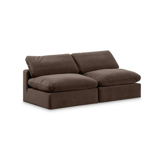 Meridian Furniture Comfy Brown Velvet 2-Pc. Modular Sofa