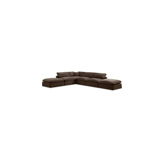 Meridian Furniture Comfy Brown Velvet 6-Pc. Modular Sectional