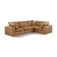 thumbnail image 1 of Meridian Furniture Comfy Cognac Vegan Leather 4-Pc. Modular Sectional, 1 of 11