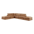 thumbnail image 1 of Meridian Furniture Comfy Cognac Vegan Leather 6-Pc. Modular Sectional, 1 of 11