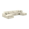 thumbnail image 1 of Meridian Furniture Comfy Cream Faux Leather Modular Sectional, 1 of 11
