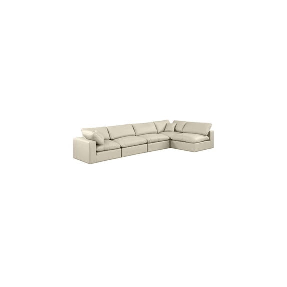 Meridian Furniture Comfy Cream Faux Leather Modular Sectional