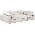 Meridian Furniture Comfy Cream Faux Leather Modular Sectional