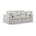 thumbnail image 1 of Meridian Furniture Comfy Cream Linen Textured Fabric Modular Sofa, 1 of 10