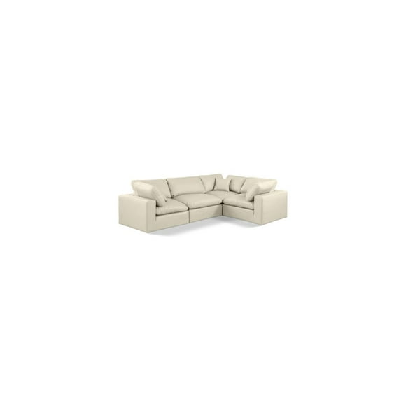 Meridian Furniture Comfy Cream Vegan Leather 4-Pc. Modular Sectional