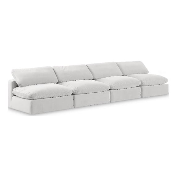 Meridian Furniture Comfy Cream Velvet 4-Pc. Modular Sofa