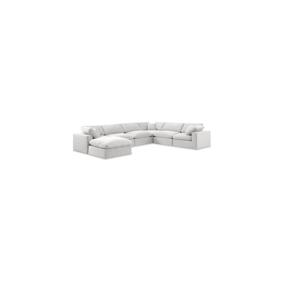 Meridian Furniture Comfy Cream Velvet Modular Sectional