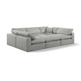 thumbnail image 1 of Meridian Furniture Comfy Grey Linen Textured Fabric Modular Sectional, 1 of 11