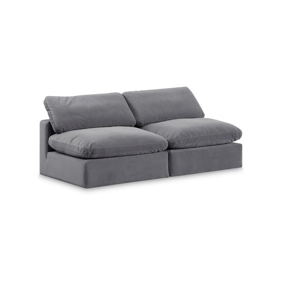 Meridian Furniture Comfy Grey Velvet 2-Pc. Modular Sofa