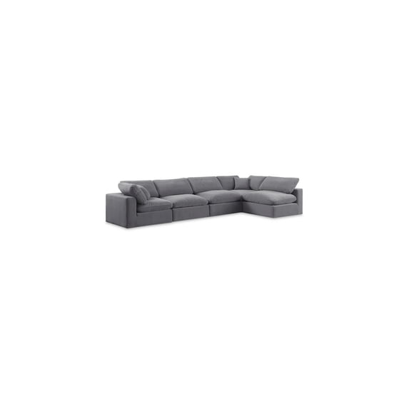 Meridian Furniture Comfy Grey Velvet 5-Pc. Modular Sectional