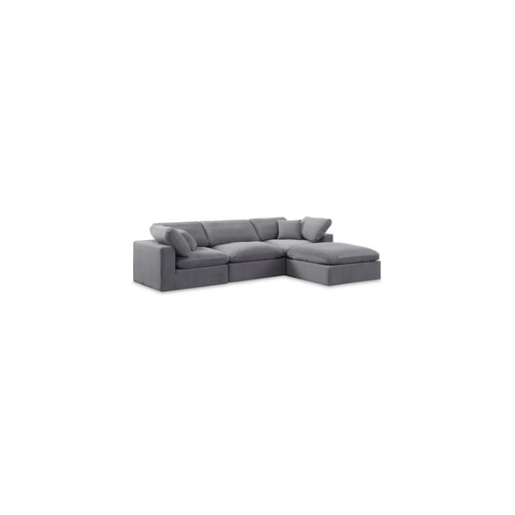 Meridian Furniture Comfy Grey Velvet Modular Sectional