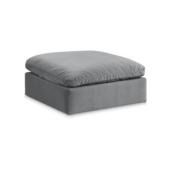 Meridian Furniture Comfy Grey Velvet Modular Ottoman
