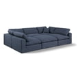 thumbnail image 1 of Meridian Furniture Comfy Navy Linen Textured Fabric Modular Sectional, 1 of 10