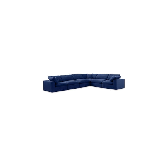 Meridian Furniture Comfy Navy Velvet 6-Pc. Modular Sectional
