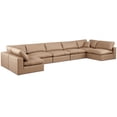 thumbnail image 1 of Meridian Furniture Comfy Tan Faux Leather Modular Sectional, 1 of 9