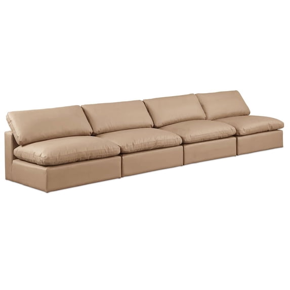 Meridian Furniture Comfy Tan Faux Leather Modular Sofa
