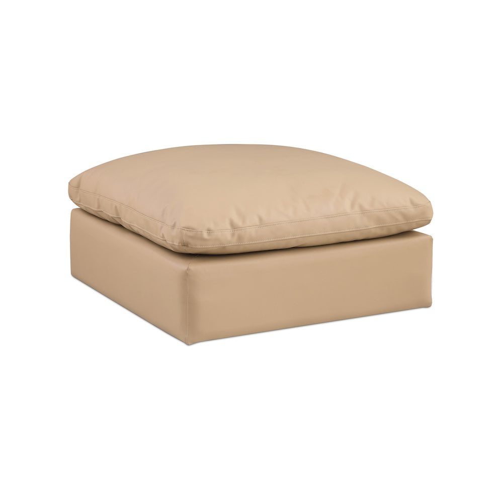 Meridian Furniture Comfy Tan Vegan Leather Ottoman