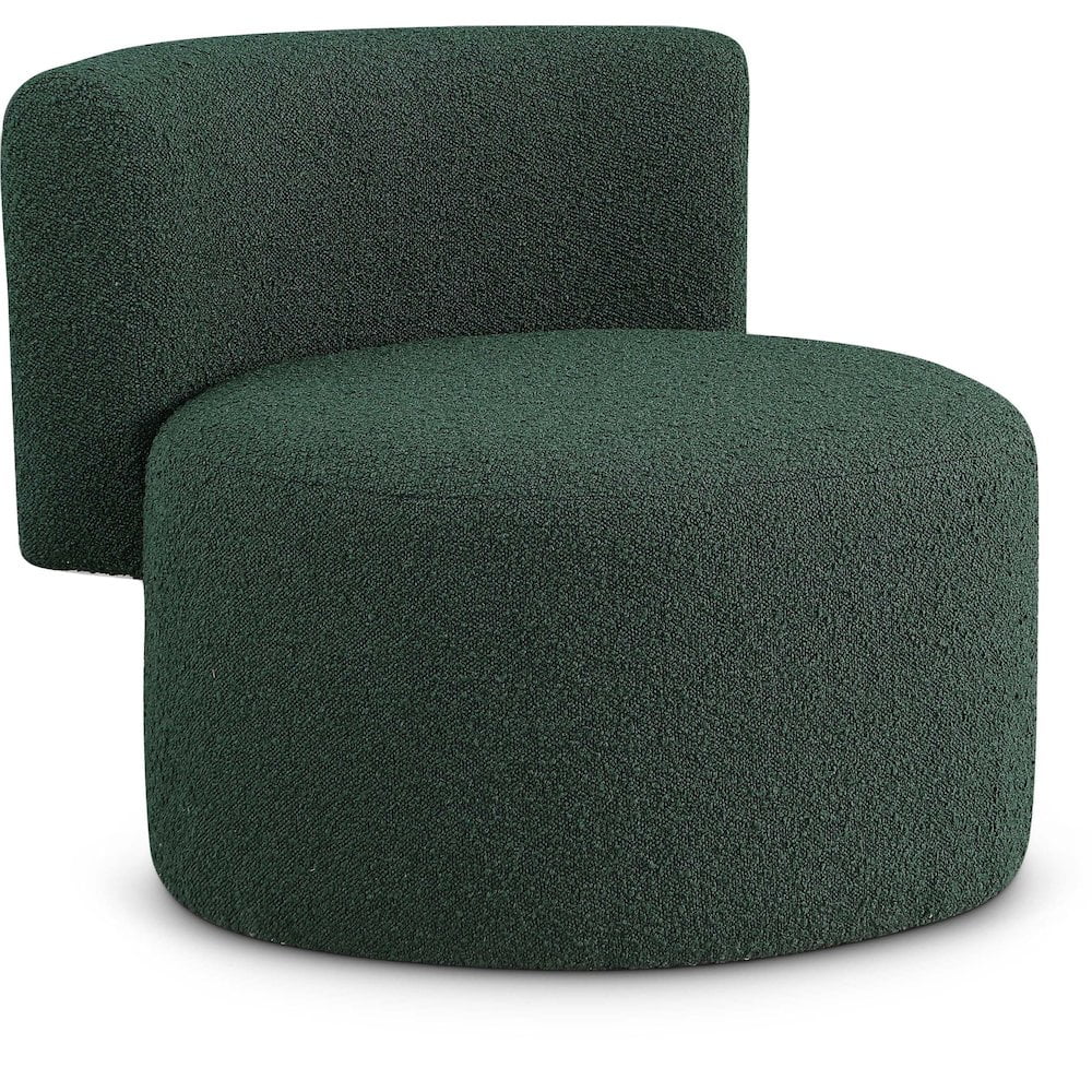 Como Contemporary Green Boucle Fabric & Wood Accent Chair