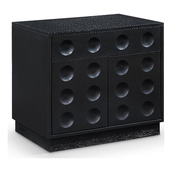 Meridian Furniture Compass Black Oak Veneer Night Stand