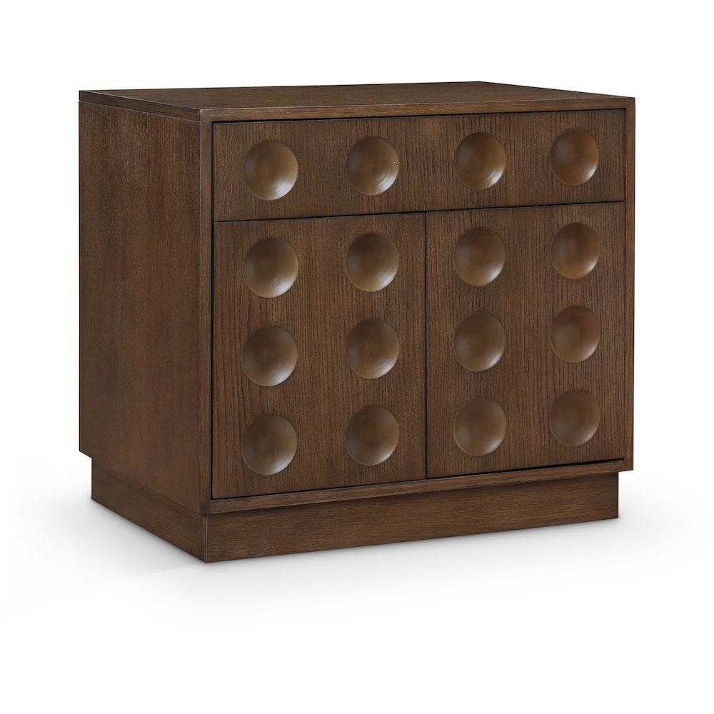 Meridian Furniture Compass Brown Oak Veneer Night Stand - Walmart.com