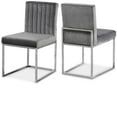 thumbnail image 1 of Meridian Furniture Contemporary Giselle Velvet Dining Chair in Gray (Set of 2), 1 of 5
