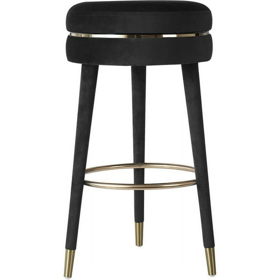 Meridian Furniture Coral Black Velvet Bar Stool