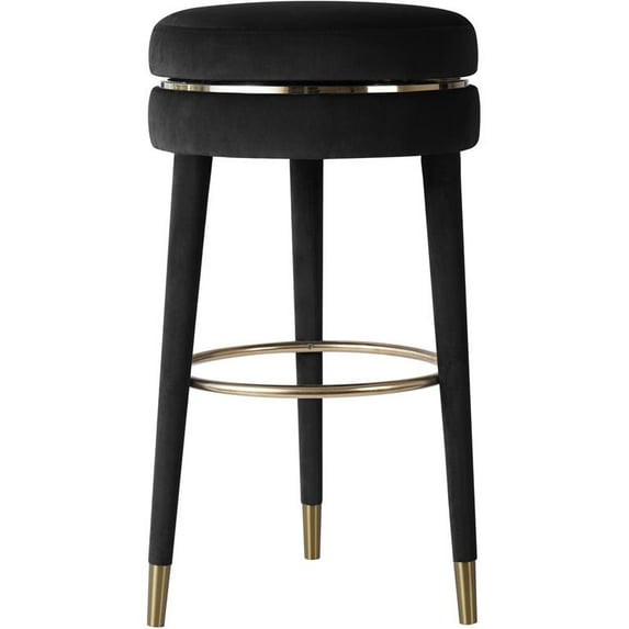 Meridian Furniture Coral Black Velvet Counter Stool