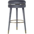 thumbnail image 1 of Meridian Furniture Coral Grey Velvet Bar Stool, 1 of 3