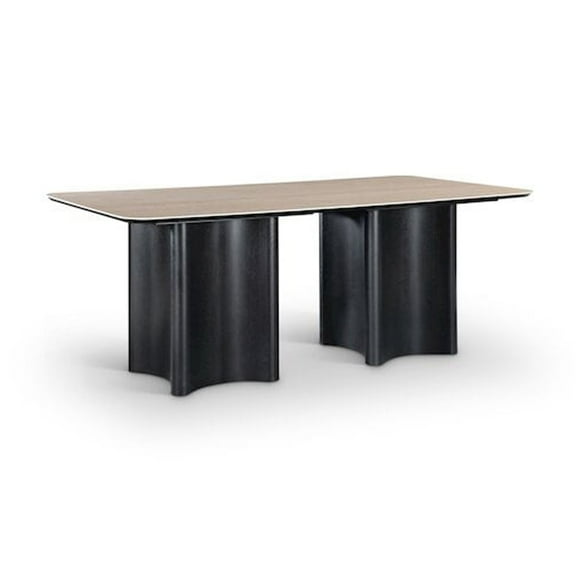 Meridian Furniture Corvina Black Oak Veneer  And Sintered Stone Dining Table