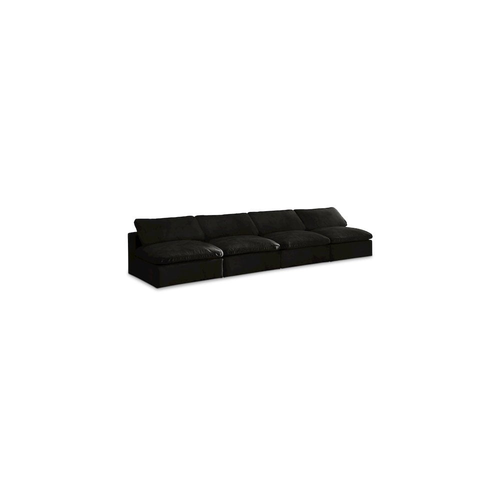 Elegant Cozy Black Velvet 40" Armless Modular Sofa