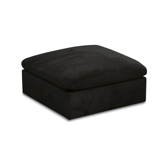 Meridian Furniture Cozy Black Velvet Modular Ottoman