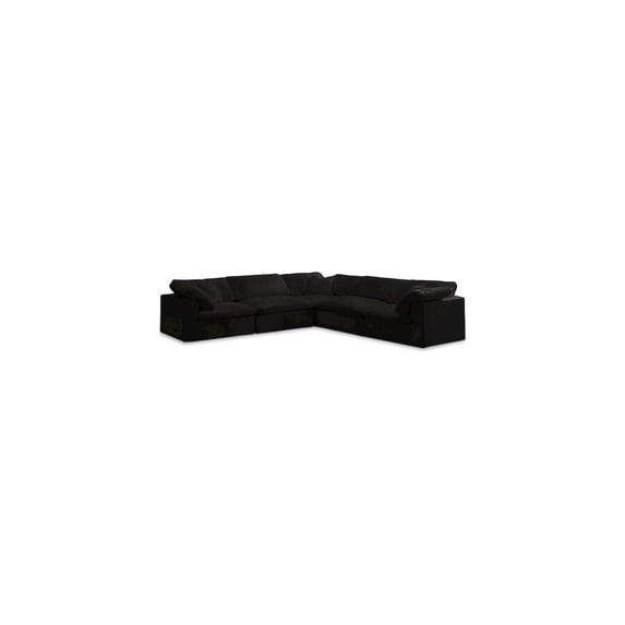 Meridian Furniture Cozy Black Velvet Modular Sectional