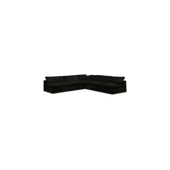 Meridian Furniture Cozy Black Velvet Modular Sectional