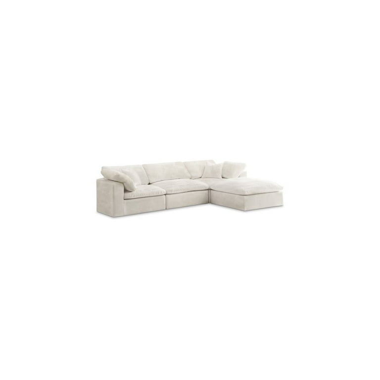 Meridian Furniture Quincy Velvet Modular Cloud-Like Comfort Sectional 5B Meridian Furniture Quincy Velvet Modular Cloud-Like Comfort Sectional 5B