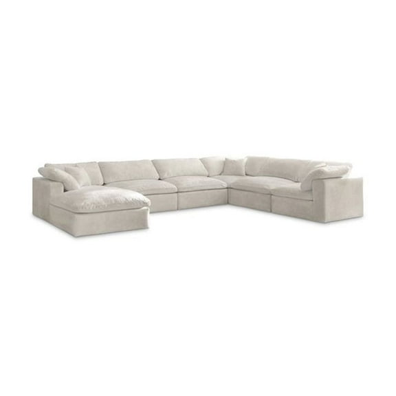 Meridian Furniture Cozy Cream Velvet Modular Sectional