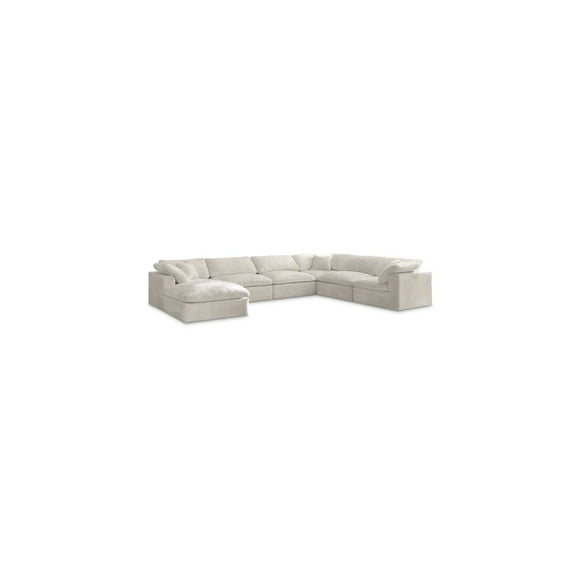 Meridian Furniture Cozy Cream Velvet Modular Sectional
