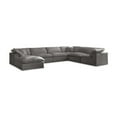 thumbnail image 1 of Meridian Furniture Cozy Gray Velvet Modular Sectional, 1 of 8