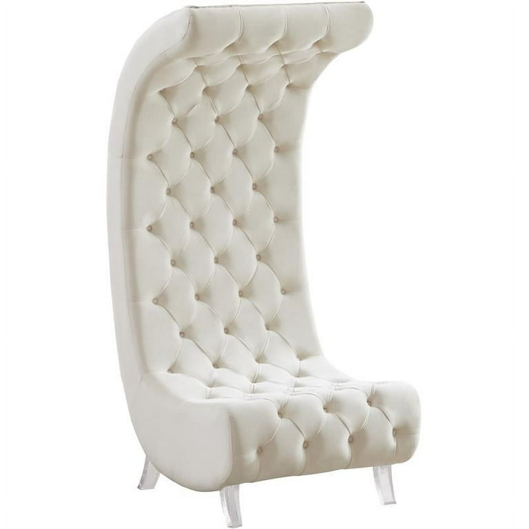 Meridian Furniture Crescent Cream Velvet Accent Chair