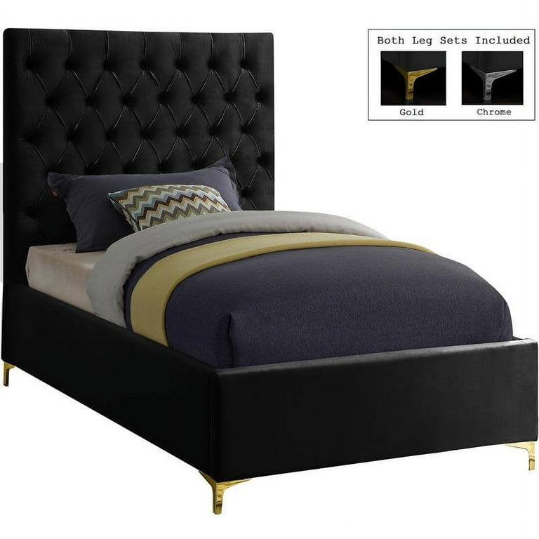 Meridian Furniture Cruz Velvet Twin Bed Meridian Furniture Cruz Velvet Twin Bed