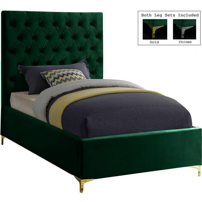 Meridian Furniture Cruz Velvet Twin Bed Meridian Furniture Cruz Velvet Twin Bed