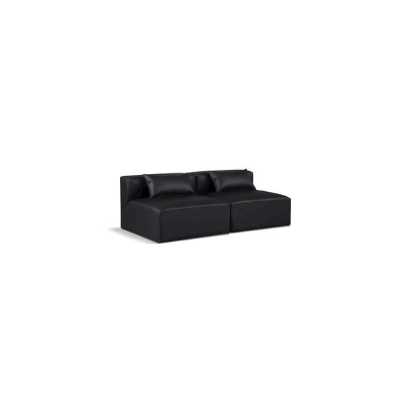 Meridian Furniture Cube Black Vegan Leather 2-Pc. Modular Sofa