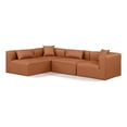 thumbnail image 1 of Meridian Furniture Cube Cognac Vegan Leather 4-Pc. L-Shaped Modular Sectional, 1 of 10