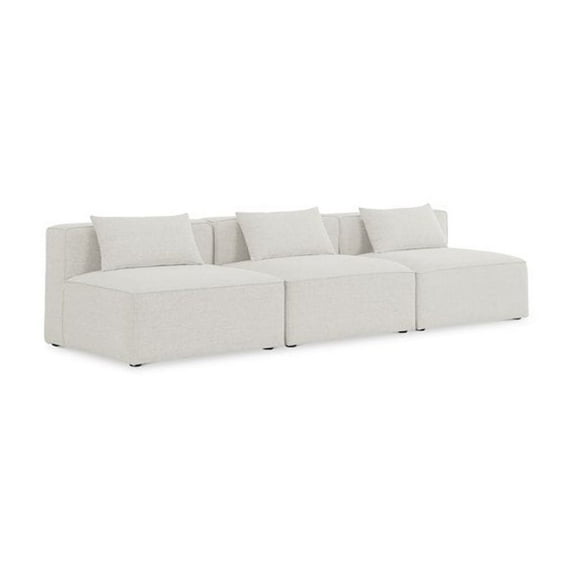 Meridian Furniture Cube Cream Durable Linen Modular Sofa