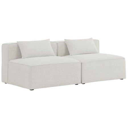 Meridian Furniture Cube Cream Durable Linen Modular Sofa