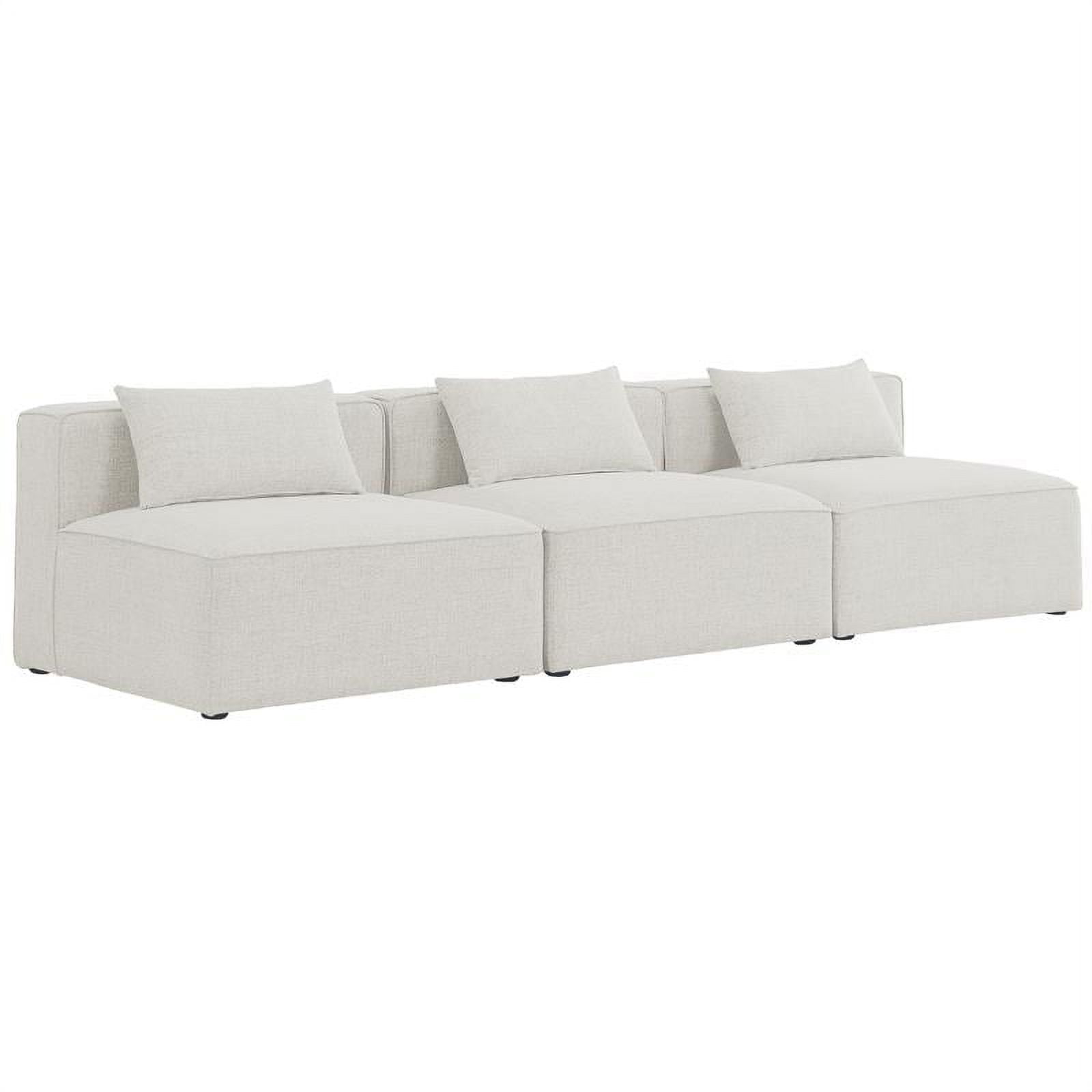 Cube 108'' Beige Linen Modular Sofa