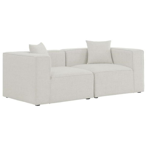 Meridian Furniture Cube Cream Durable Linen Modular Sofa