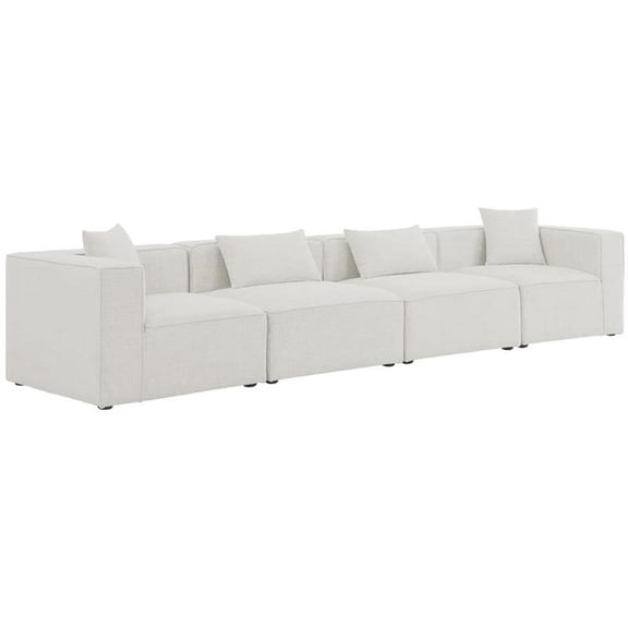 Meridian Furniture Cube Cream Durable Linen Modular Sofa